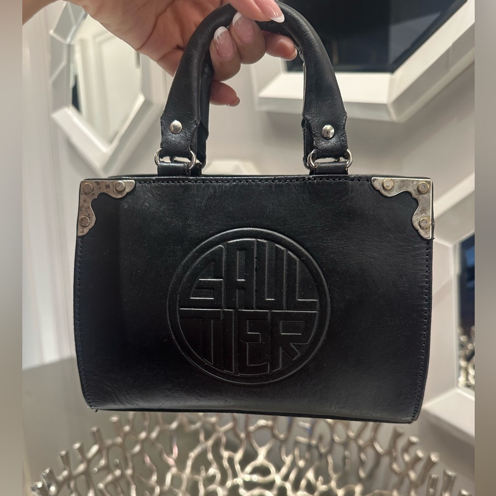 Jean Paul Gaultier Vintage Y2K Black Silver Leather Handbag